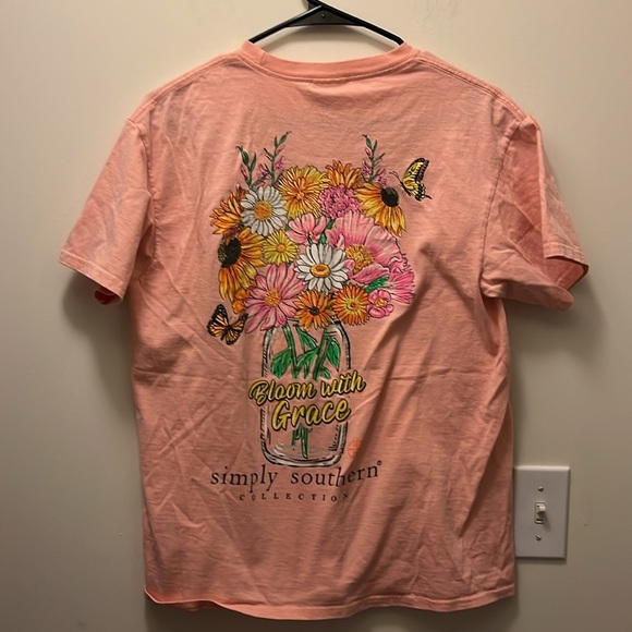 Simply southern floral peach bloom with grace tshirt Size Medium - Picture 6 of 7